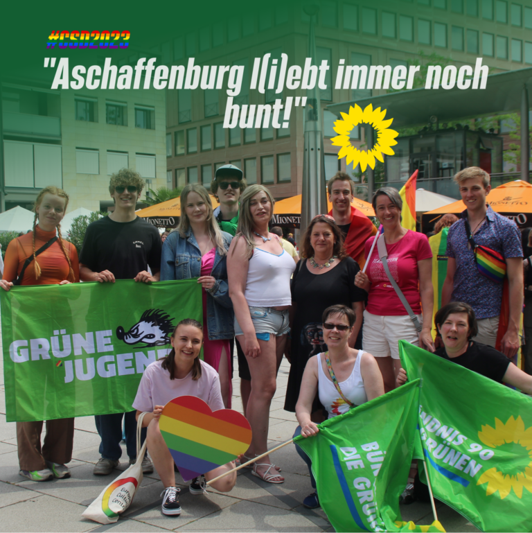 „Aschaffenburg l(i)ebt bunt“ – Grüne setzen Zeichen beim Christopher Street Day