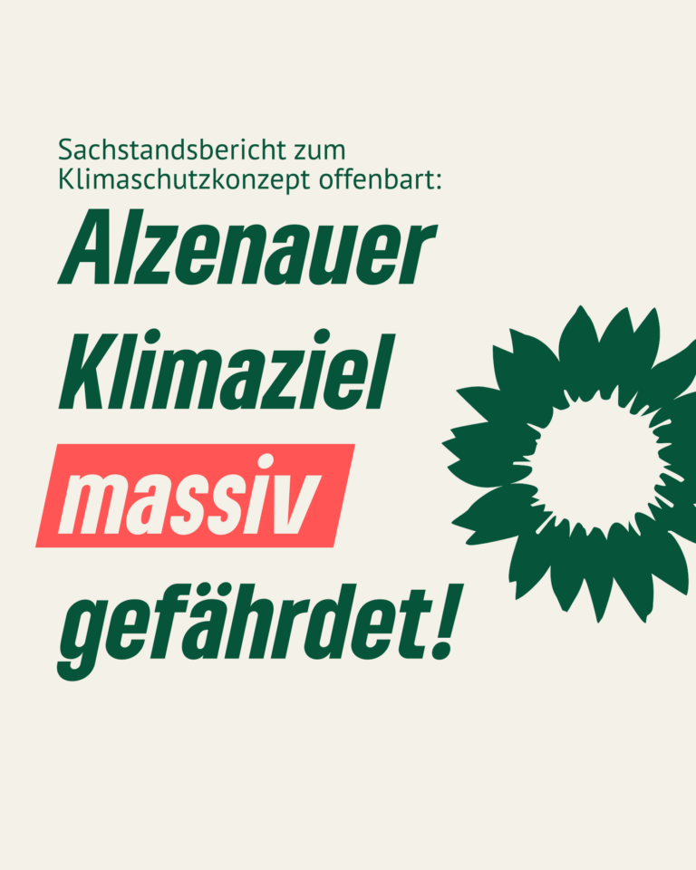 Pressemitteilung: Sachstandsbericht offenbart gravierende Mängel – Grüne Alzenau sehen Alzenauer Klimaziel massiv gefährdet!